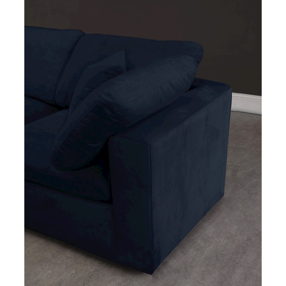 Cozy Navy Velvet Comfort Modular Sofa