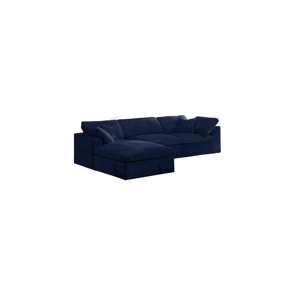 Cozy Navy Velvet Comfort Modular Sectional