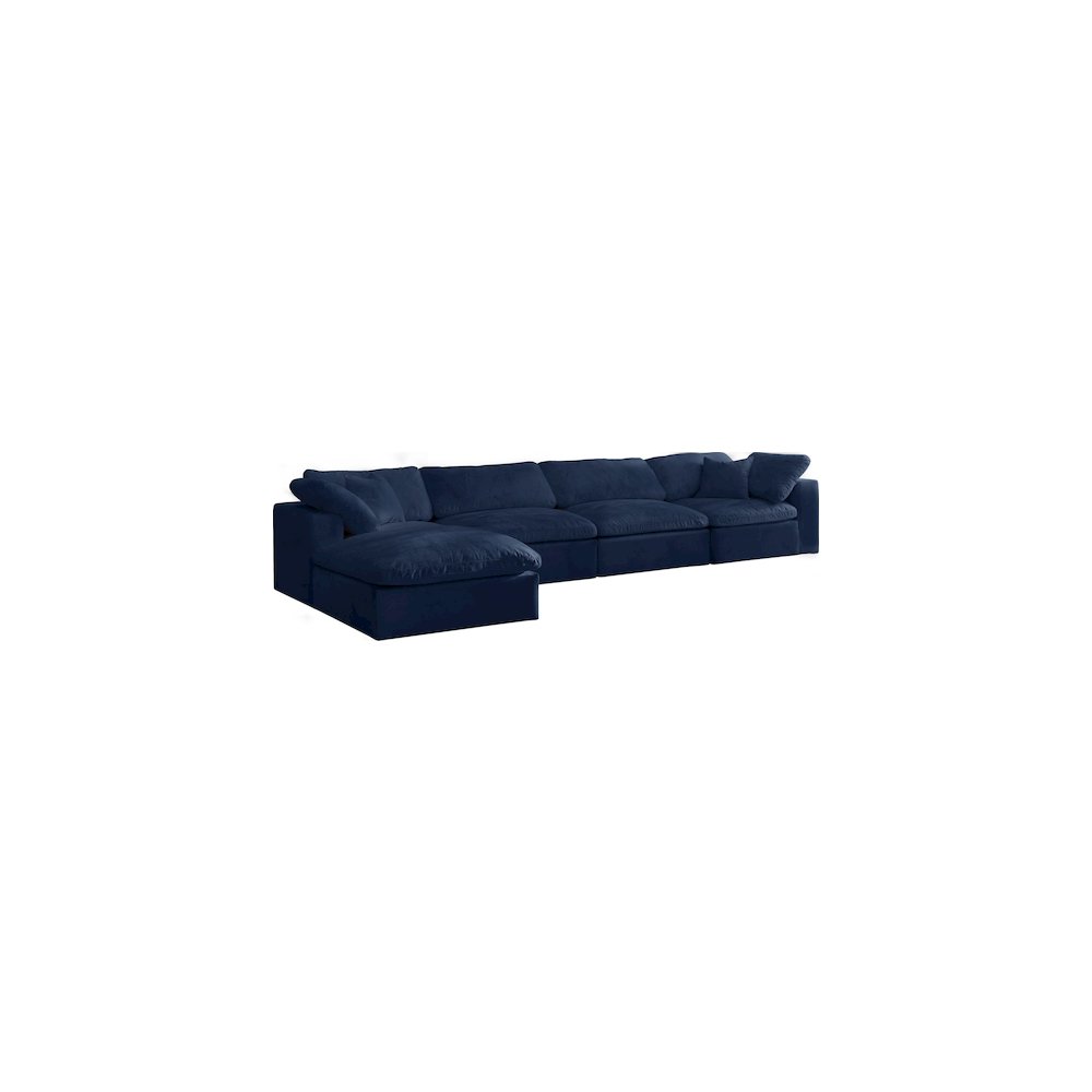 Cozy Navy Velvet Comfort Modular Sectional