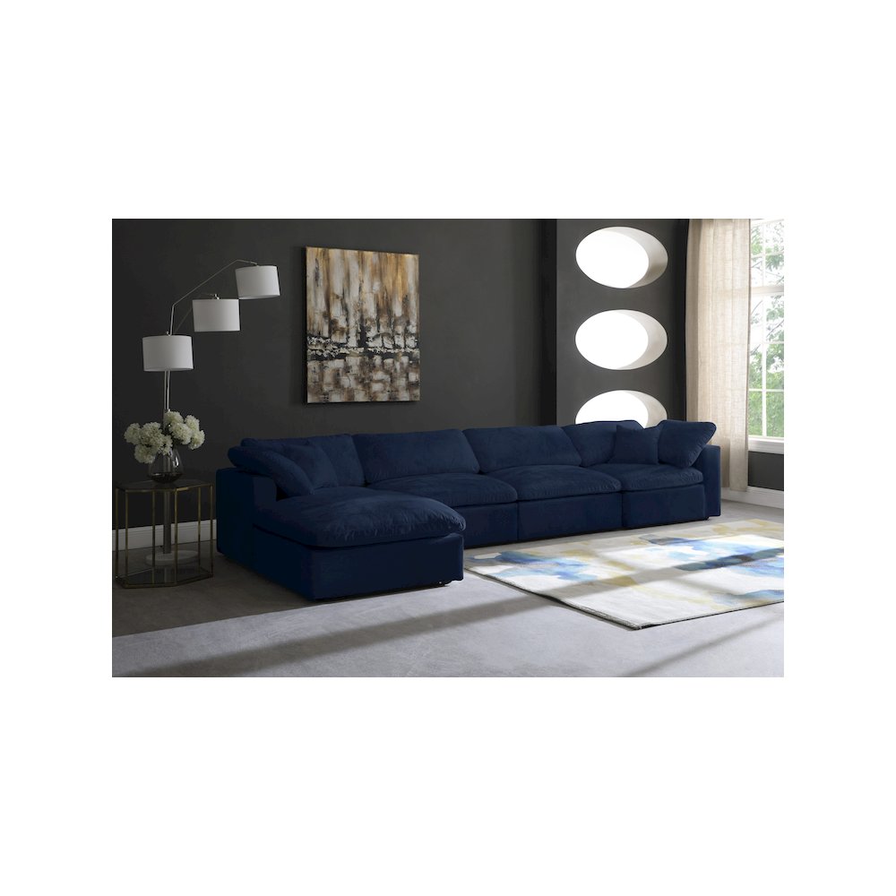 Cozy Navy Velvet Comfort Modular Sectional