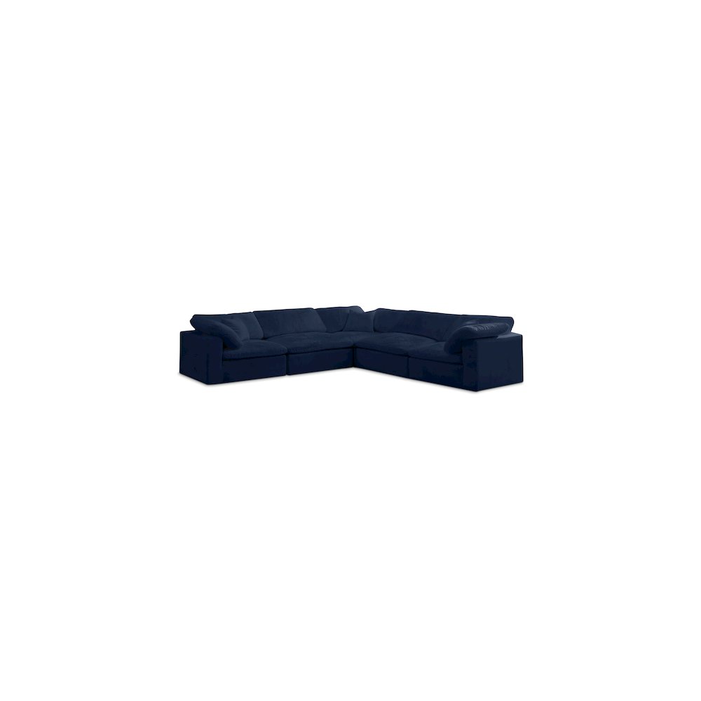 Cozy Navy Velvet Comfort Modular Sectional