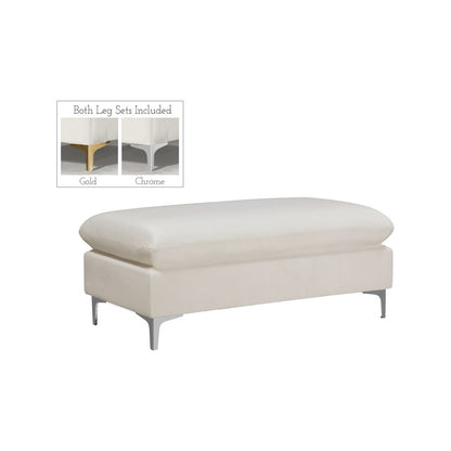 Naomi Cream Velvet Ottoman