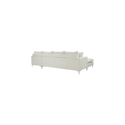 Naomi Cream Velvet 2pc. Reversible Sectional