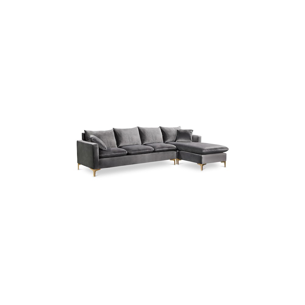 Naomi Grey Velvet 2pc. Reversible Sectional
