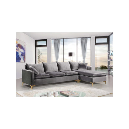 Naomi Grey Velvet 2pc. Reversible Sectional
