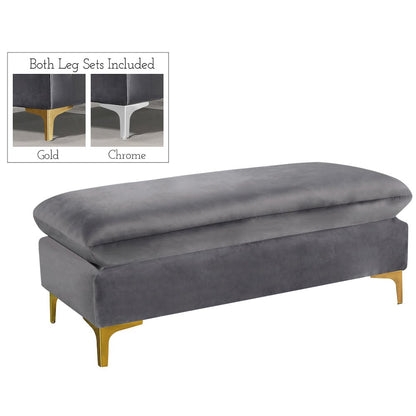 Naomi Grey Velvet 2pc. Reversible Sectional