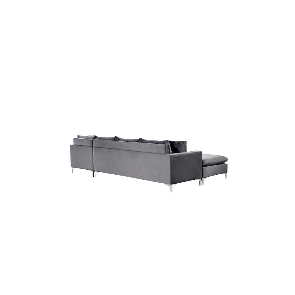 Naomi Grey Velvet 2pc. Reversible Sectional