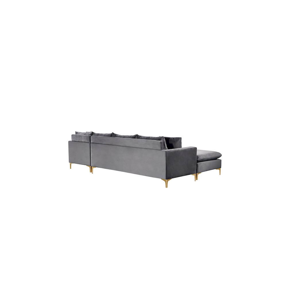 Naomi Grey Velvet 2pc. Reversible Sectional