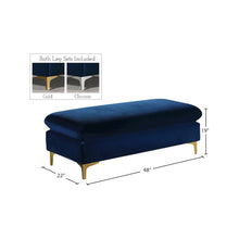 Naomi Navy Velvet Ottoman