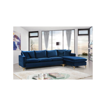 Naomi Navy Velvet 2pc. Reversible Sectional