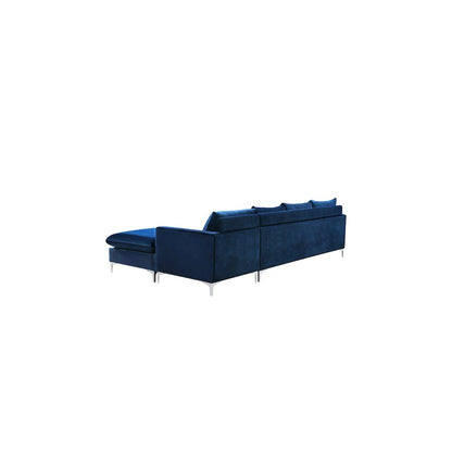 Naomi Navy Velvet 2pc. Reversible Sectional