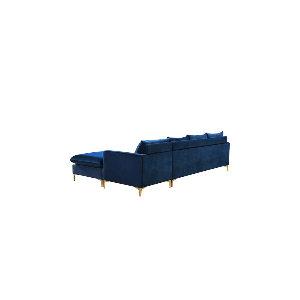 Naomi Navy Velvet 2pc. Reversible Sectional