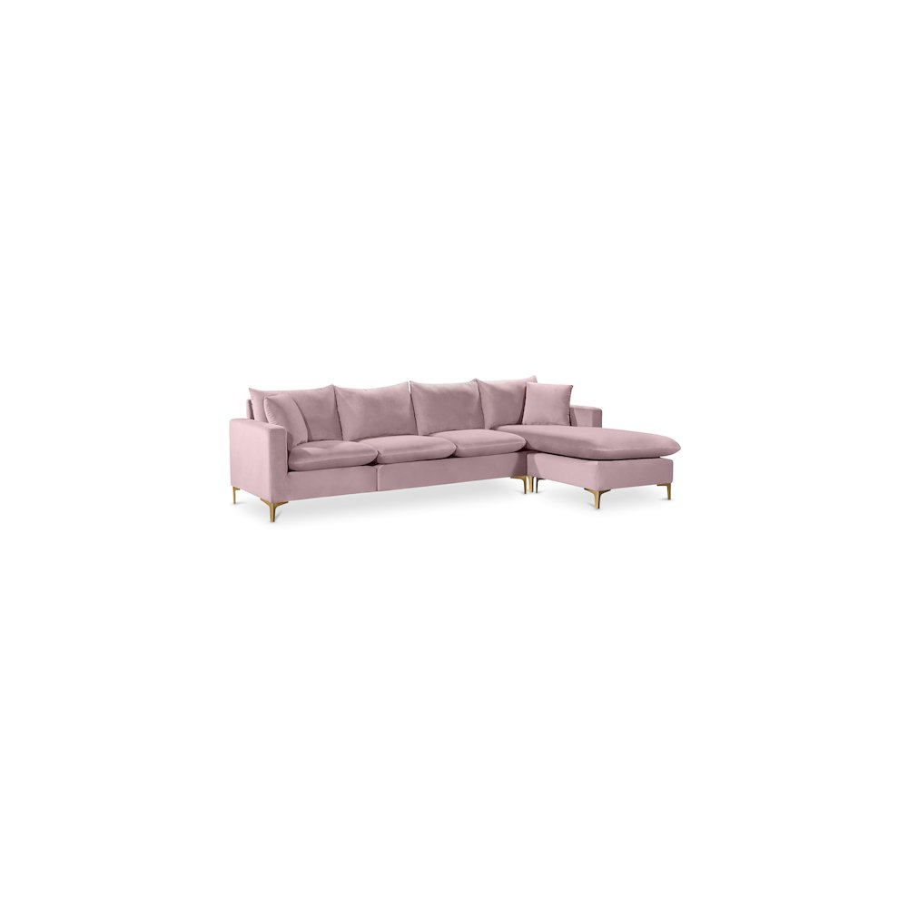 Naomi Pink Velvet 2pc. Reversible Sectional