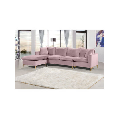 Naomi Pink Velvet 2pc. Reversible Sectional