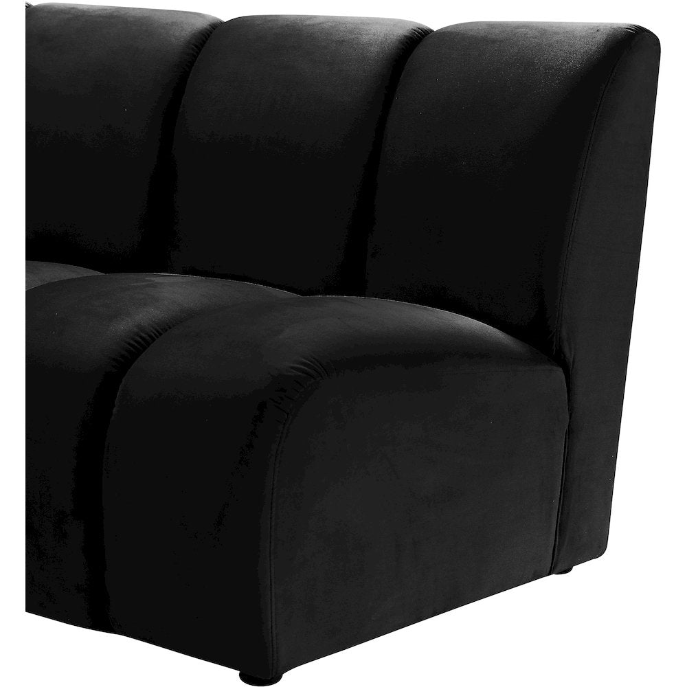 Infinity Black Velvet 10pc. Modular Sectional
