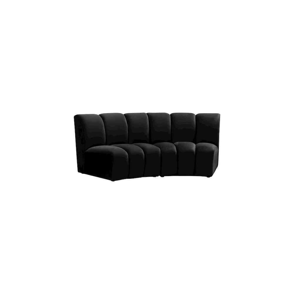 Infinity Black Velvet 2pc. Modular Sectional
