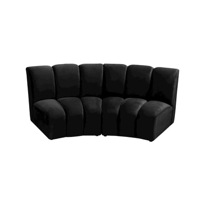 Infinity Black Velvet 2pc. Modular Sectional
