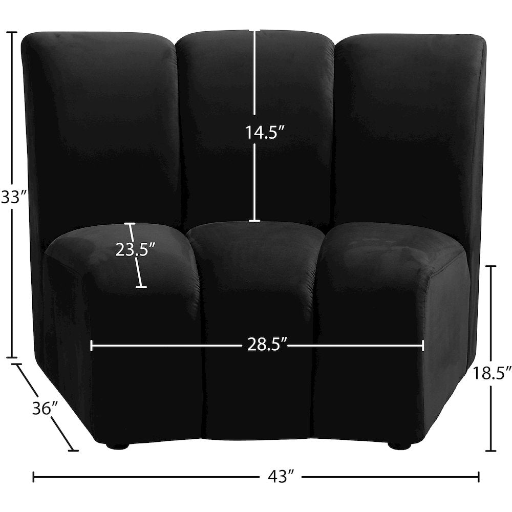 Infinity Black Velvet Modular Chair