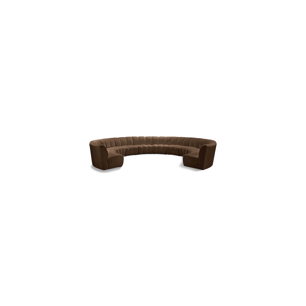 Infinity Brown Velvet 10pc. Modular Sectional