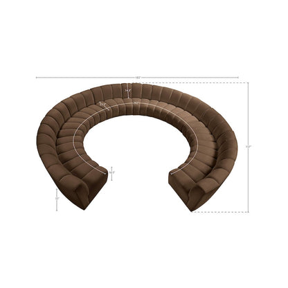 Infinity Brown Velvet 11pc. Modular Sectional