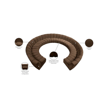 Infinity Brown Velvet 11pc. Modular Sectional
