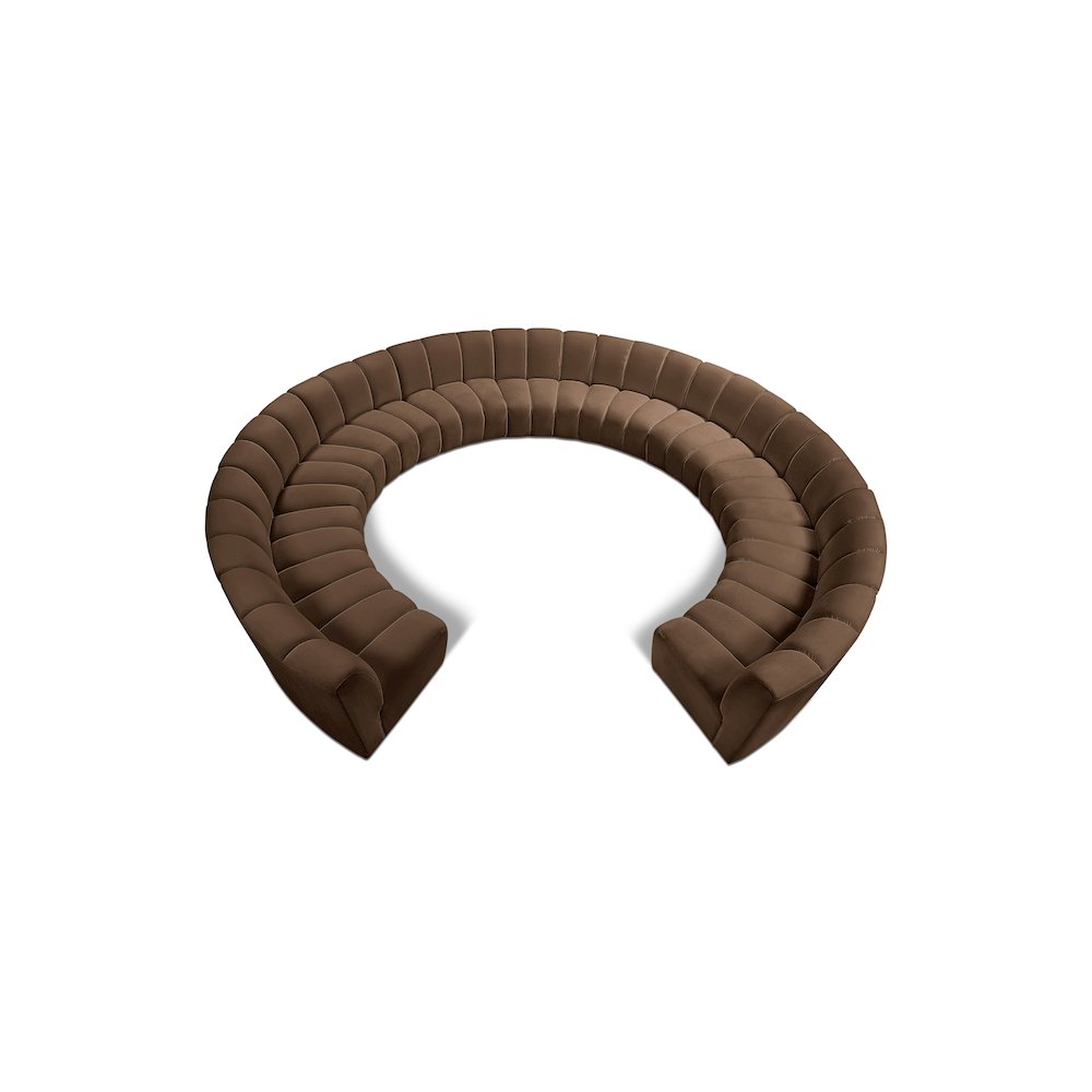 Infinity Brown Velvet 11pc. Modular Sectional