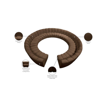 Infinity Brown Velvet 12pc. Modular Sectional