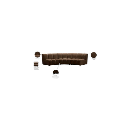 Infinity Brown Velvet 3pc. Modular Sectional