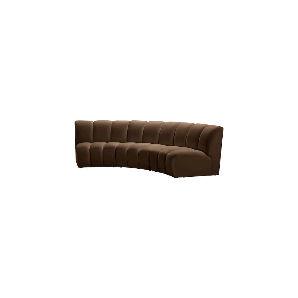 Infinity Brown Velvet 3pc. Modular Sectional