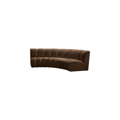 Infinity Brown Velvet 3pc. Modular Sectional