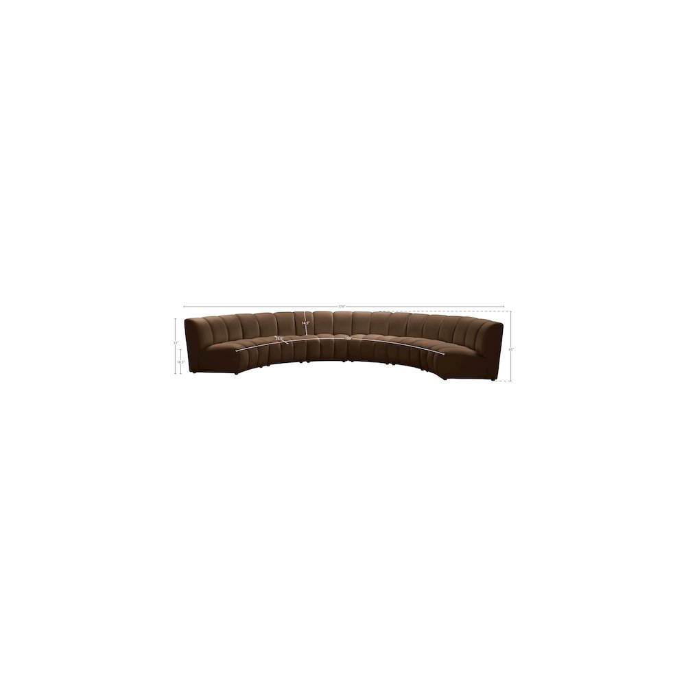 Infinity Brown Velvet 6pc. Modular Sectional