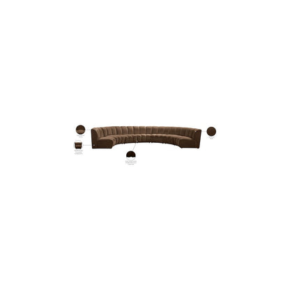 Infinity Brown Velvet 7pc. Modular Sectional