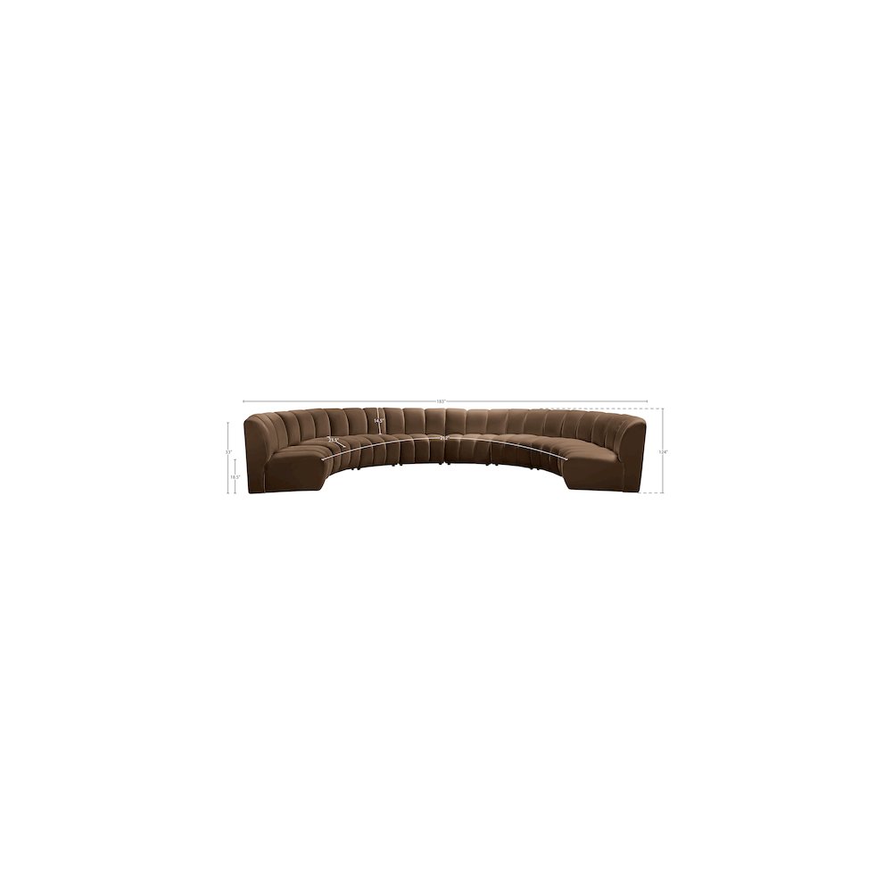 Infinity Brown Velvet 8pc. Modular Sectional