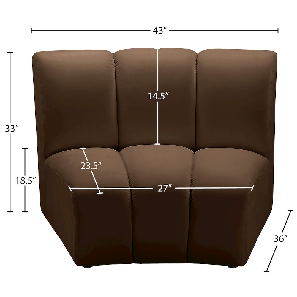 Infinity Brown Velvet Modular Chair