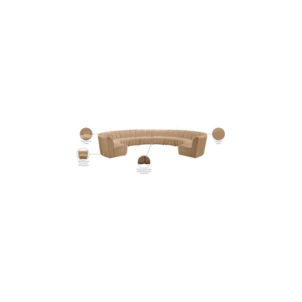 Infinity Camel Velvet 10pc. Modular Sectional