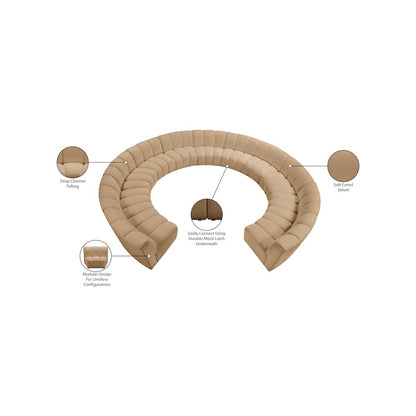 Infinity Camel Velvet 11pc. Modular Sectional
