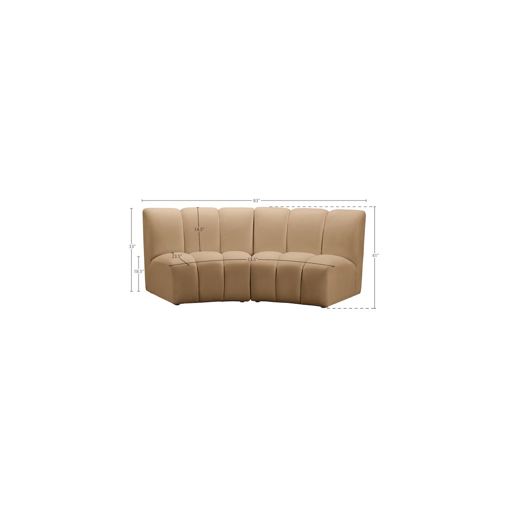 Infinity Camel Velvet 2pc. Modular Sectional