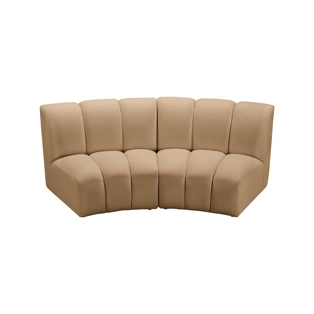 Infinity Camel Velvet 2pc. Modular Sectional