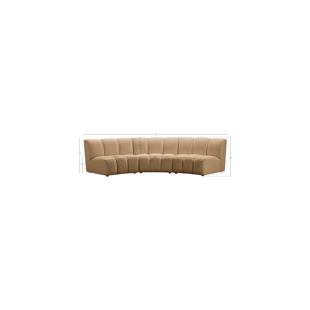 Infinity Camel Velvet 3pc. Modular Sectional
