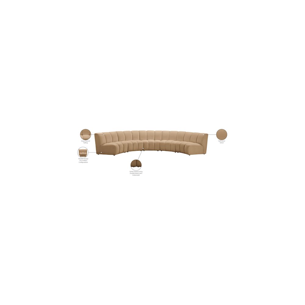 Infinity Camel Velvet 5pc. Modular Sectional