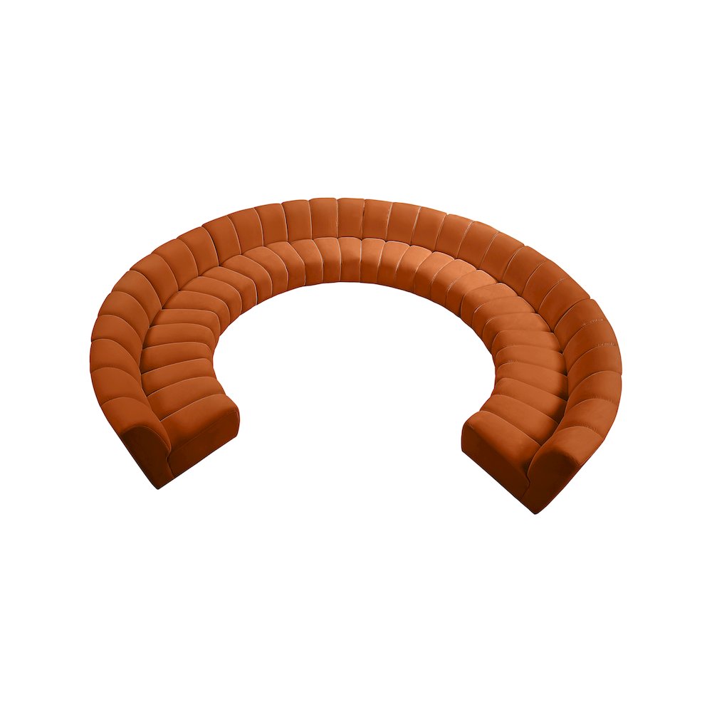 Infinity Cognac Velvet 10pc. Modular Sectional