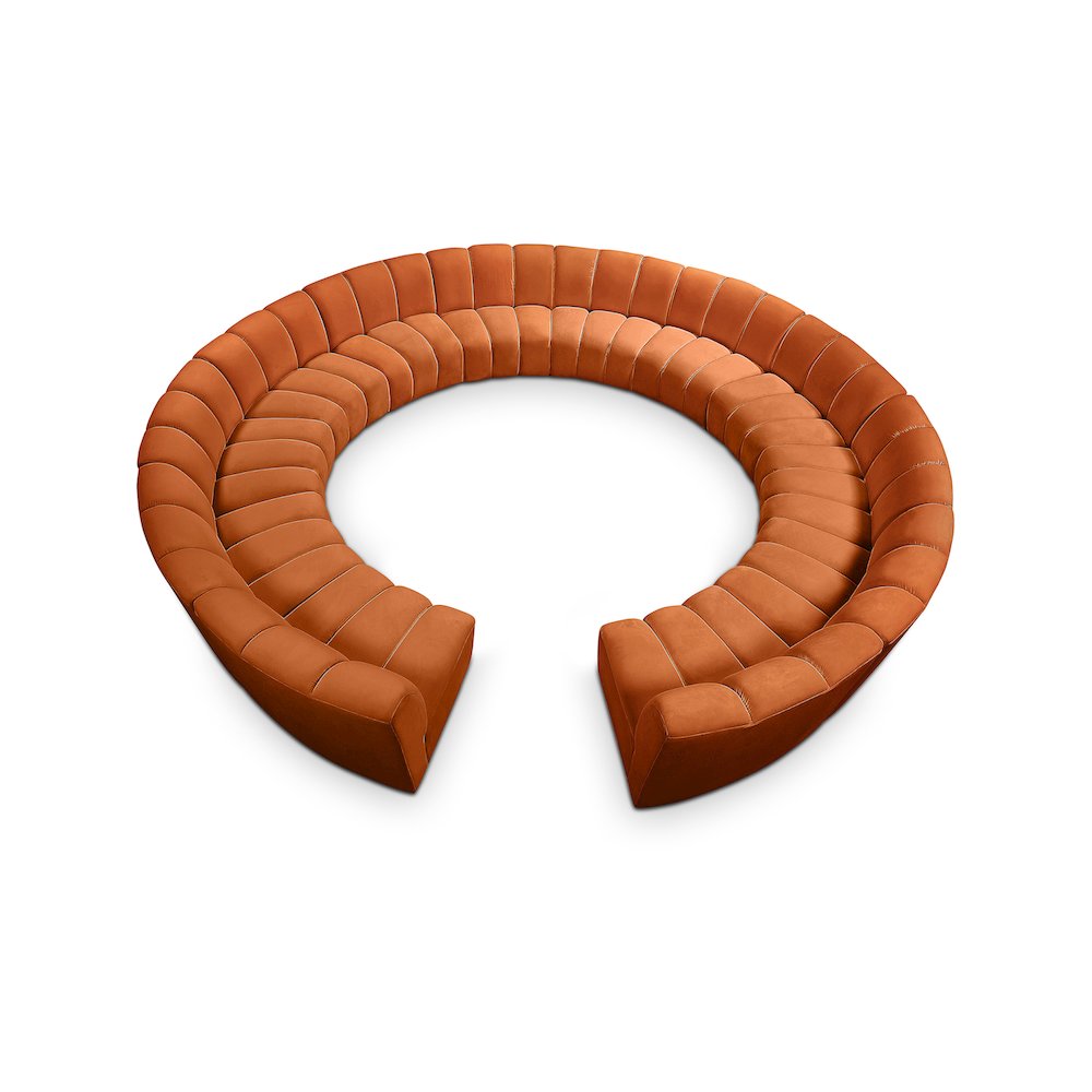 Infinity Cognac Velvet 12pc. Modular Sectional