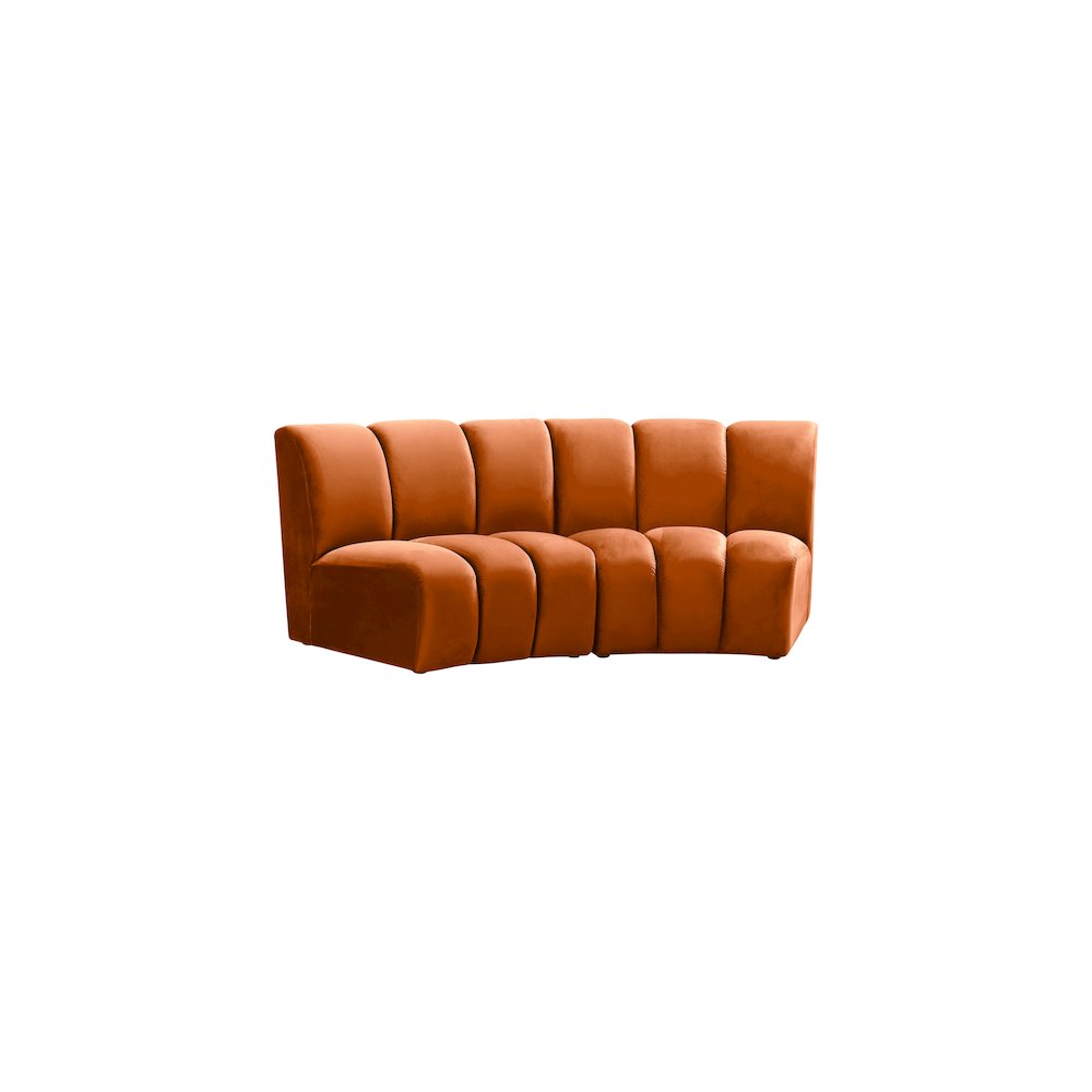 Infinity Cognac Velvet 2pc. Modular Sectional