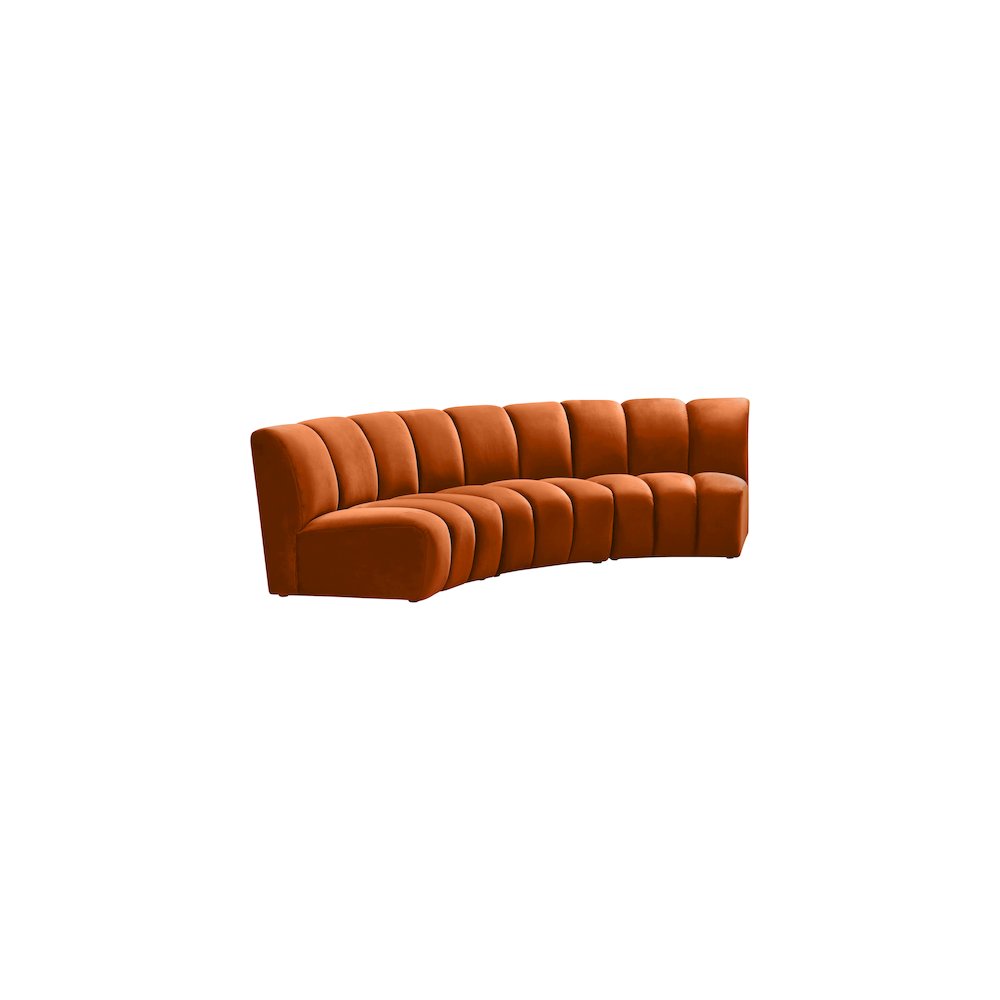 Infinity Cognac Velvet 3pc. Modular Sectional