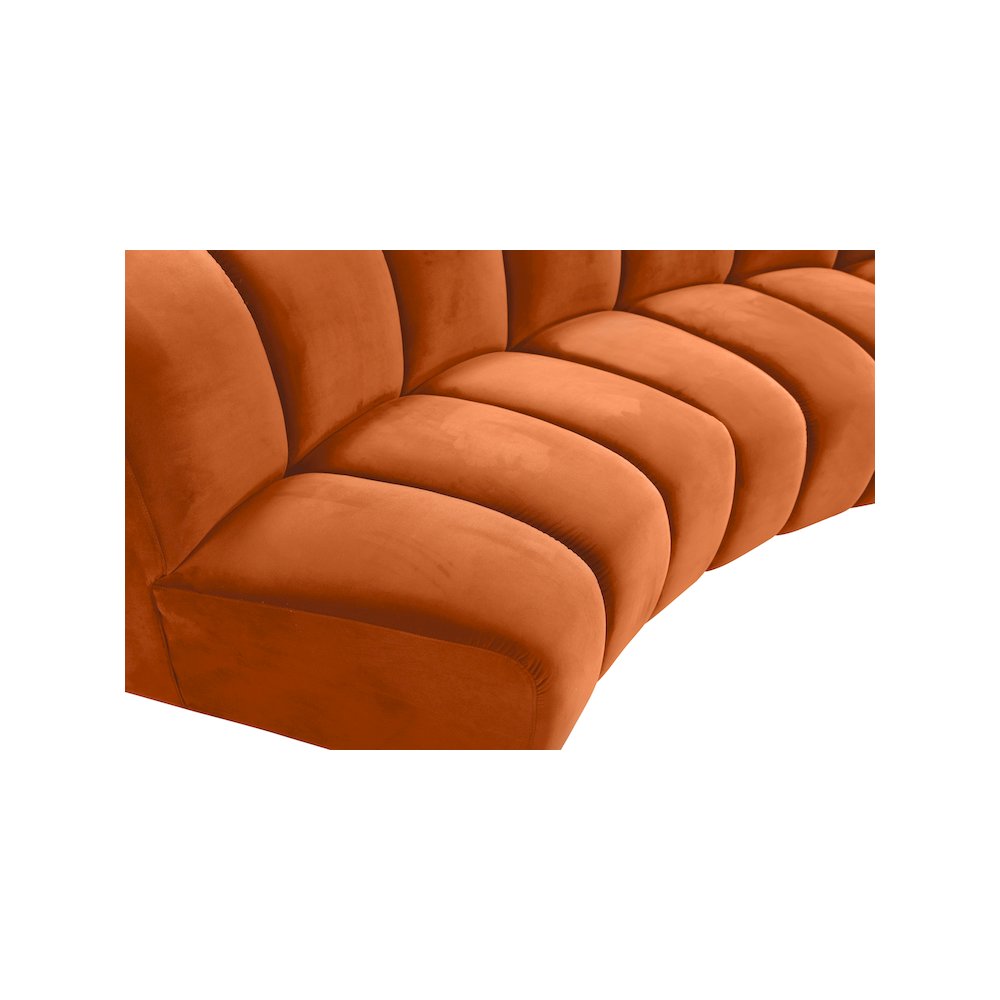 Infinity Cognac Velvet 4pc. Modular Sectional