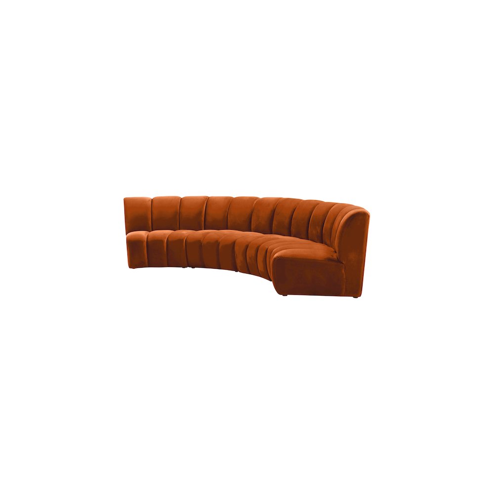 Infinity Cognac Velvet 4pc. Modular Sectional