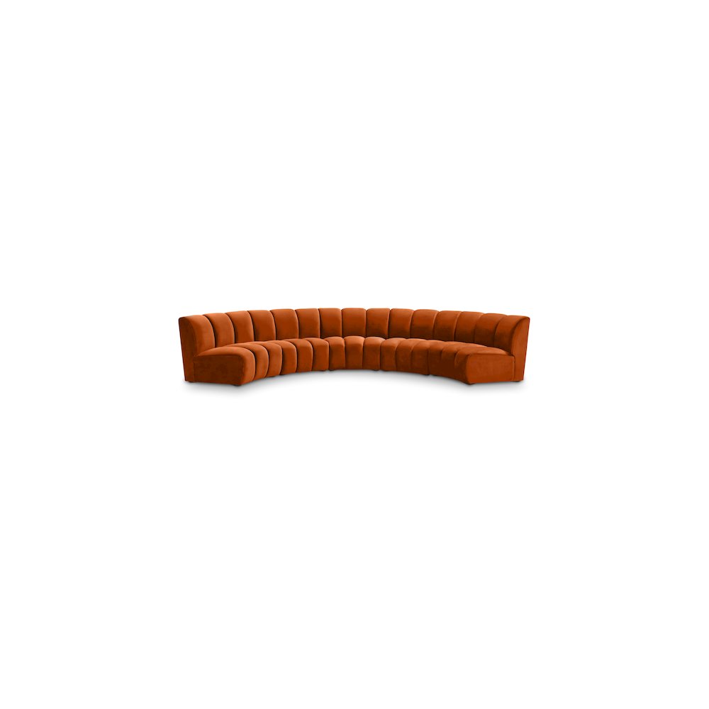 Infinity Cognac Velvet 5pc. Modular Sectional