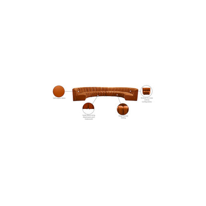 Infinity Cognac Velvet 8pc. Modular Sectional