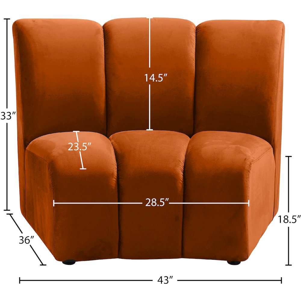 Infinity Cognac Velvet Modular Chair