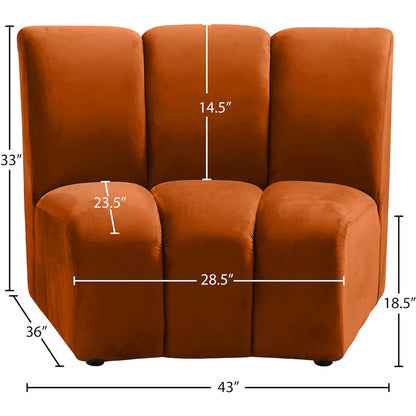 Infinity Cognac Velvet Modular Chair